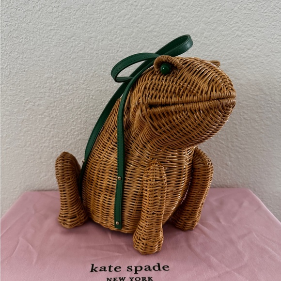 Kate Spade wicker frog satchel - Picture 2 of 5
